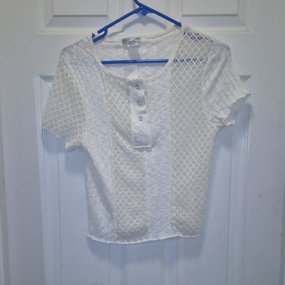 Elegant White Button Down Women's Shirt NWT